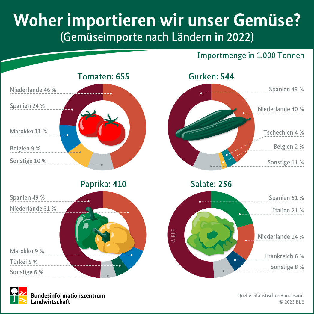 Infografik "Woher importieren wir unser Gemüse?"