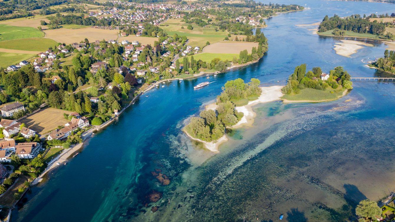 Luftaufnahme einer Flusslandschaft